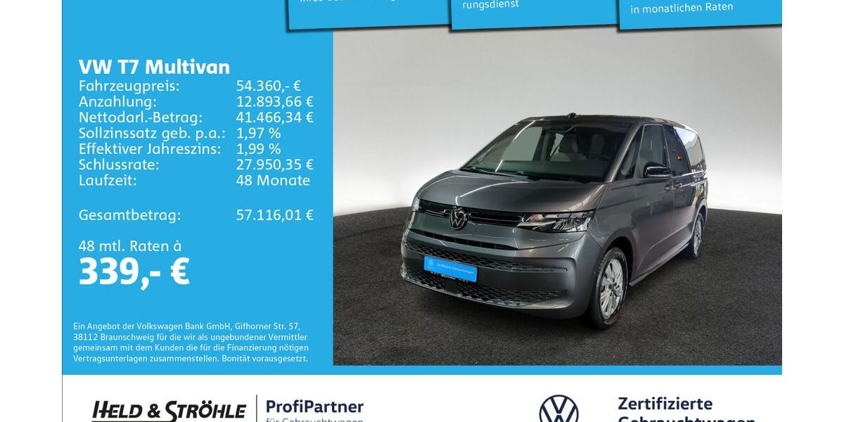 VW T7 Multivan 7.141 km 53.990 &euro; Ulm 89079
