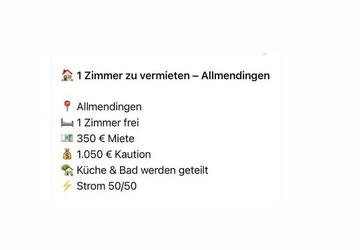 Wohnung Allmendingen - 1 Zimmer, 20 m&sup2;, 350&euro; | Angebot:27554094