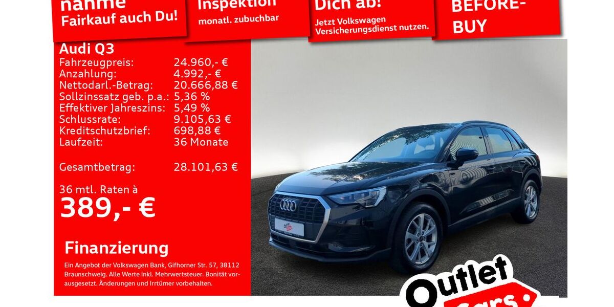 Audi Q3 53.222 km 24.960 &euro; Senden 89250