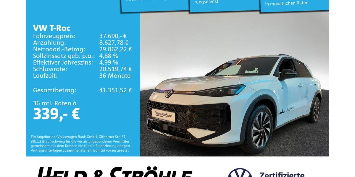 VW T-Roc 8.900 km 33.850 &euro; Neu-Ulm 89231