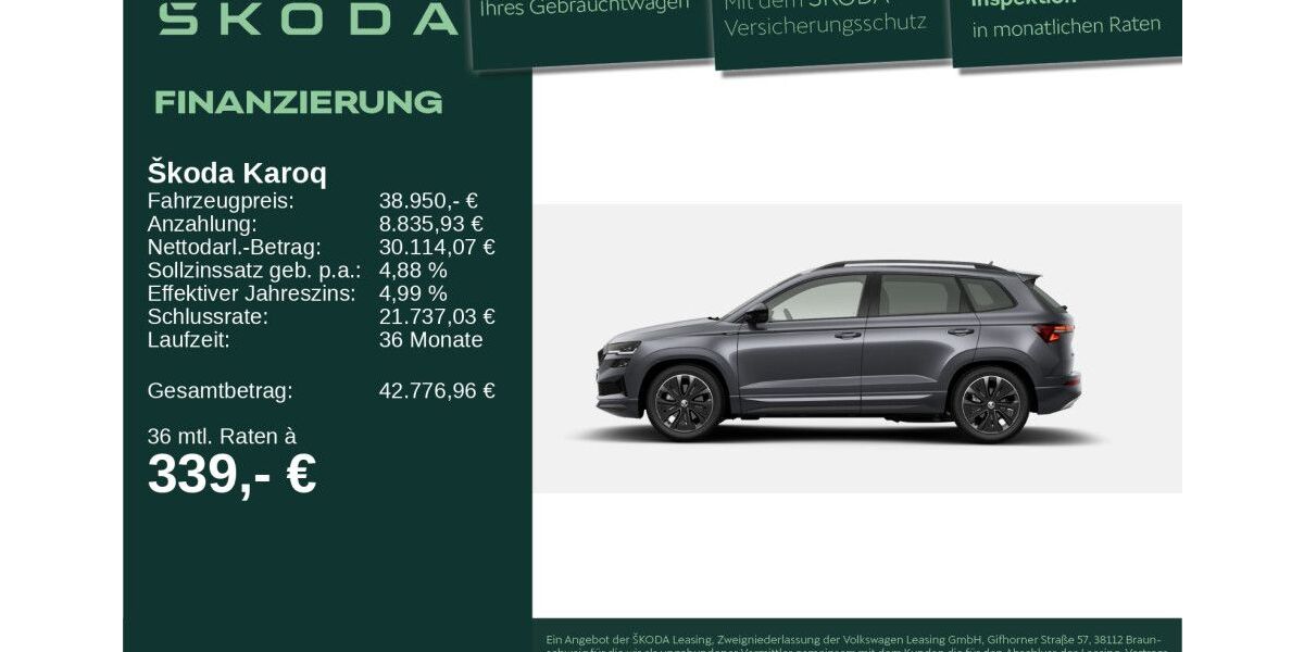 Skoda Karoq 9.998 km 35.690 &euro; Neu-Ulm 89231