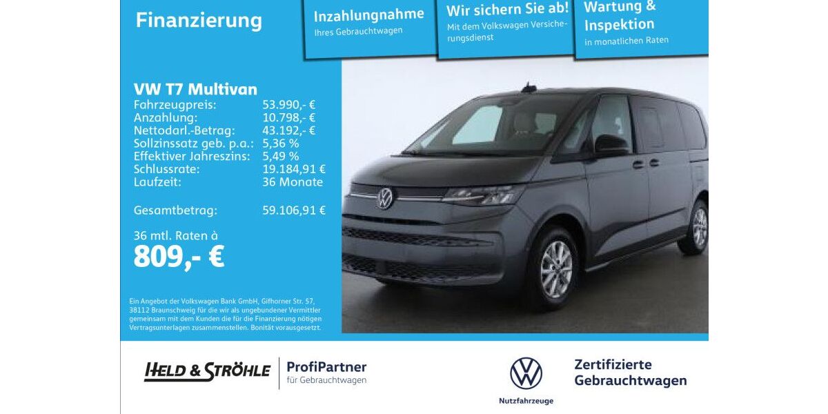 VW T7 Multivan 4.570 km 53.990 &euro; Ulm 89079